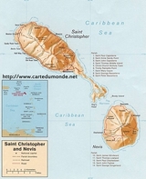 Map of Saint Kitts and Nevis